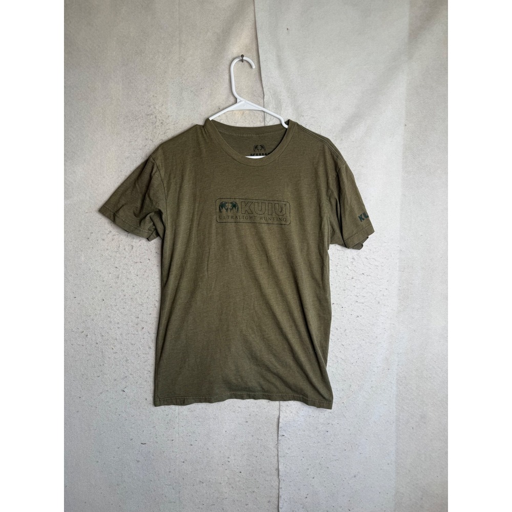 KUIU Ultralight Hunting Mens Graphic T-Shirt Olive Green Heather Large Logo Tee
